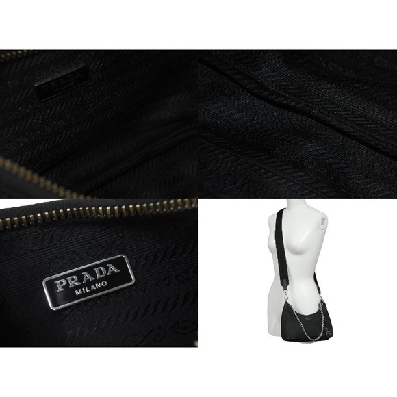 Prada Handbag Hobo Chignon Black Silver - Picture 8 of 10